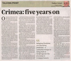 Crimea: Five Years On (by Ambassador Vladimir Malygin, The Times of Malta, Thursday, March 7, 2019)