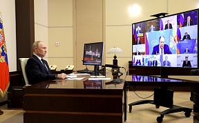President Vladimir Putin chaired a government meeting via videoconference